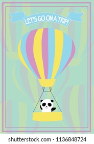 baloon trip vector drawn illustration