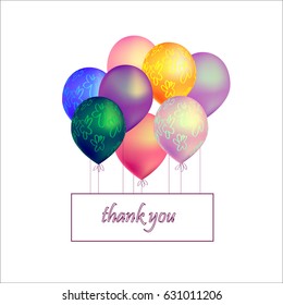 Baloon Vector Card Thank You Stock Vector (Royalty Free) 631011206 ...