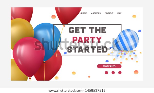 Baloons Happy Birthday Celebration Party Vector Stock Vector