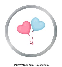 Baloons icon in cartoon style isolated on white background. Romantic symbol stock vector illustration.