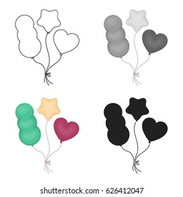Baloons icon in cartoon style isolated on white background. Circus symbol stock vector illustration.