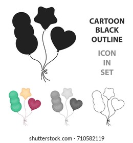 Baloons icon in cartoon style isolated on white background. Circus symbol stock vector illustration.