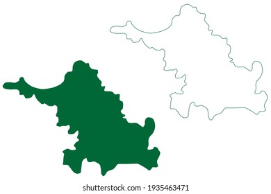 Balrampur district (Chhattisgarh State, division, Republic of India) map vector illustration, scribble sketch Balrampur Ramanujganj map