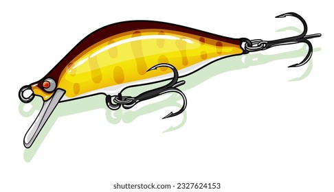 balsa minnow hand made vector.  greeting cards advertising business company or brands, logo, mascot merchandise t-shirt, stickers and Label designs, poster.