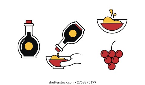 Balsamic Vinaigrette Line art creative fluid abstract illustration
