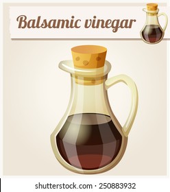 Balsamic vinegar. Detailed Vector Icon. Series of food and drink and ingredients for cooking.