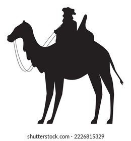 balthazar wise man in camel silhouette icon