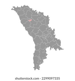 Balti map, province of Moldova. Vector illustration.