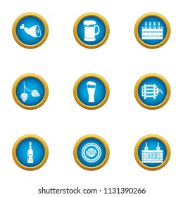 Baltic icons set. Flat set of 9 baltic vector icons for web isolated on white background