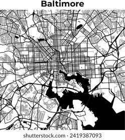 Baltimore Stadtplan, Kartographiekarte, Straßenkarte