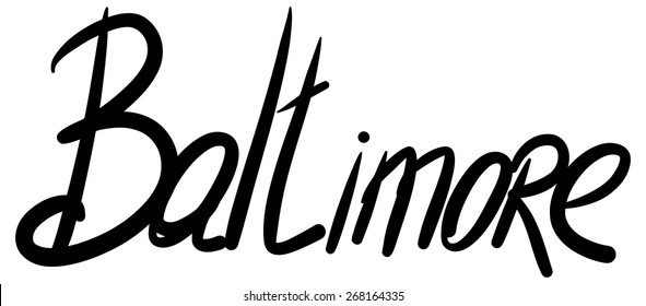 Baltimore city name handwritten