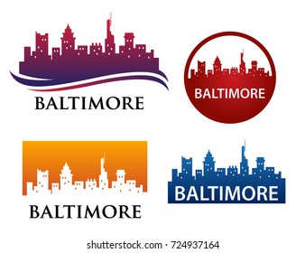 Baltimore City Skyline Logo Template