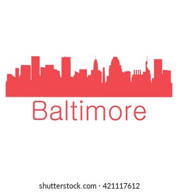 Baltimore City Vector Silhouette Background Illustration Stock Vector ...