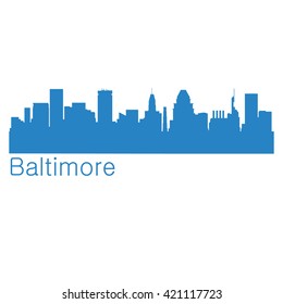 Baltimore City Vector Silhouette Background Illustration