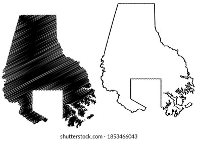 Baltimore County, Maryland (U.S. County, United States Of America, USA, U.S., US) Map Vector Illustration, Scribble Sketch Baltimore Map