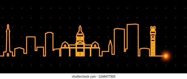 Baltimore Light Streak Skyline