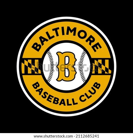 Baltimore, Maryland. Illustration vector graphic of Baseball logo. Vintage Logo Design Template Inspiration