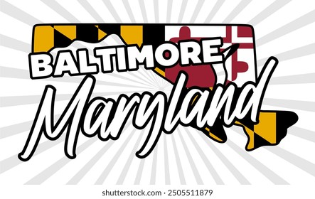 baltimore maryland vereinigte staaten mit maryland staat flagge