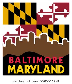 baltimore maryland vereinigte staaten mit maryland staat flagge