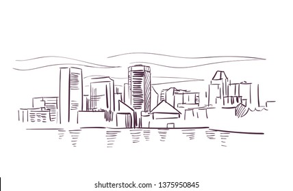 Baltimore Maryland usa America vector sketch city illustration line art 