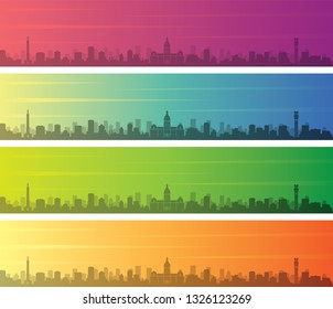 Baltimore Multiple Color Gradient Skyline Banner