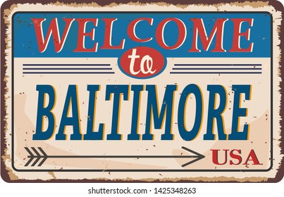 Baltimore rusty grungy sign background. Vector illustration EPS10