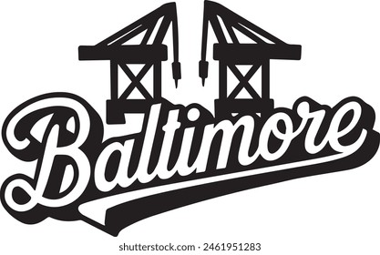 Baltimore Ship Silhouette Vector Illustration