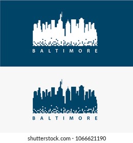 Baltimore Skyline City Logo Vector