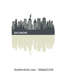 Baltimore Skyline City Logo Vector