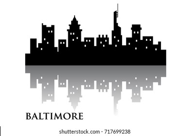 baltimore skyline city logo vector