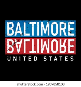 Baltimore typography design vector, for t-shirt, poster and other uses