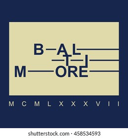 Baltimore, United States of America, typography, vector