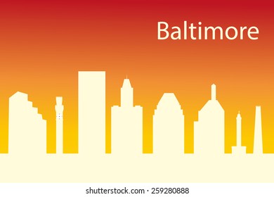 Baltimore USA city skyline silhouette vector illustration