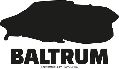 Baltrum island silhouette with name