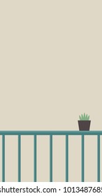 Baluster balcony vector. free space for text. wallpaper background.