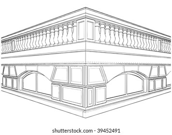Baluster Railing On The Terrace Vector 01