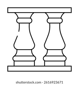 balusters decoration line icon vector. balusters decoration sign. isolated contour symbol black illustration