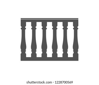 Balustrade railings vector illustration. Railings icon. 