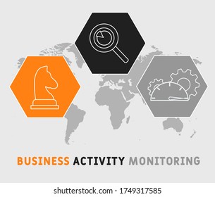 BAM - Business Activity Monitoring acronym, concept. Flat icons. Can be used for web and mobile UI/UX
Isolated vector illustration. EPS10 