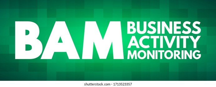 BAM - Business Activity Monitoring is software that aids in monitoring of business activities, acronym text concept background