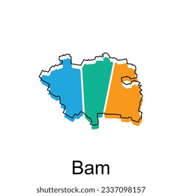 Bam City of Iran map vector illustration, vector design template