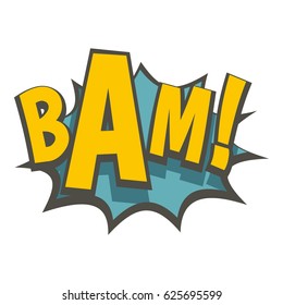 BAM, comic book explosion icon flat isolated on white background vector illustration