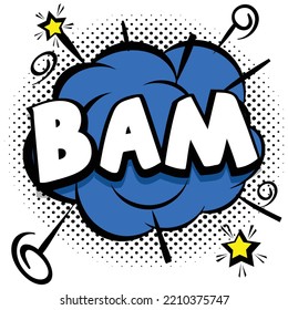 bam Comic bright template with speech bubbles on colorful frames