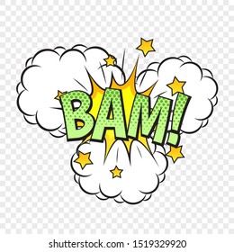 BAM comic style word on the transparent background