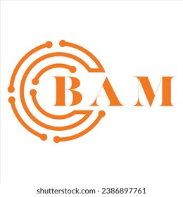 BAM letter design. BAM letter technology logo design on white background. BAM Monogram logo design for entrepreneur and business.