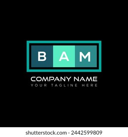 BAM letter logo creative design. BAM unique design.
