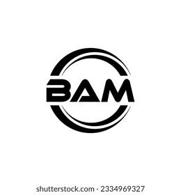 BAM letter logo design in illustration. Vector logo, calligraphy designs for logo, Poster, Invitation, etc.