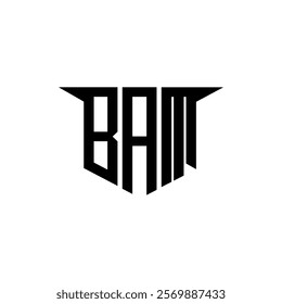 BAM letter logo design with white background in illustrator, vector logo modern alphabet font overlap style, calligraphy designs for logo, Poster, Invitation, etc.