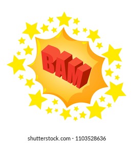 Bam speech bubble icon. Isometric of bam speech bubble vector icon for web design isolated on white background