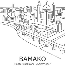 Bamako City Line Draw Simple Minimalist